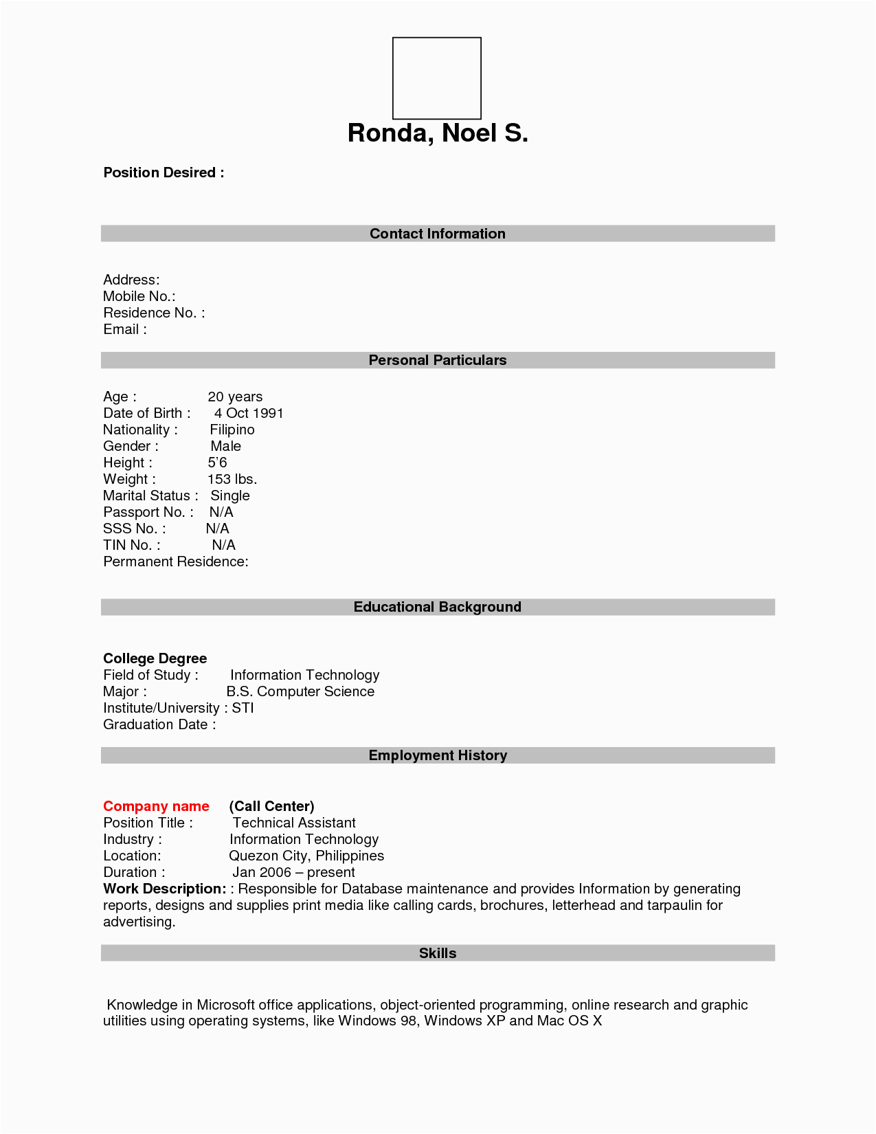 Changing the formatting On A Pre formatted Sample Resume Cv format Pdf Downloadable Blank Resume Template Resume In Word