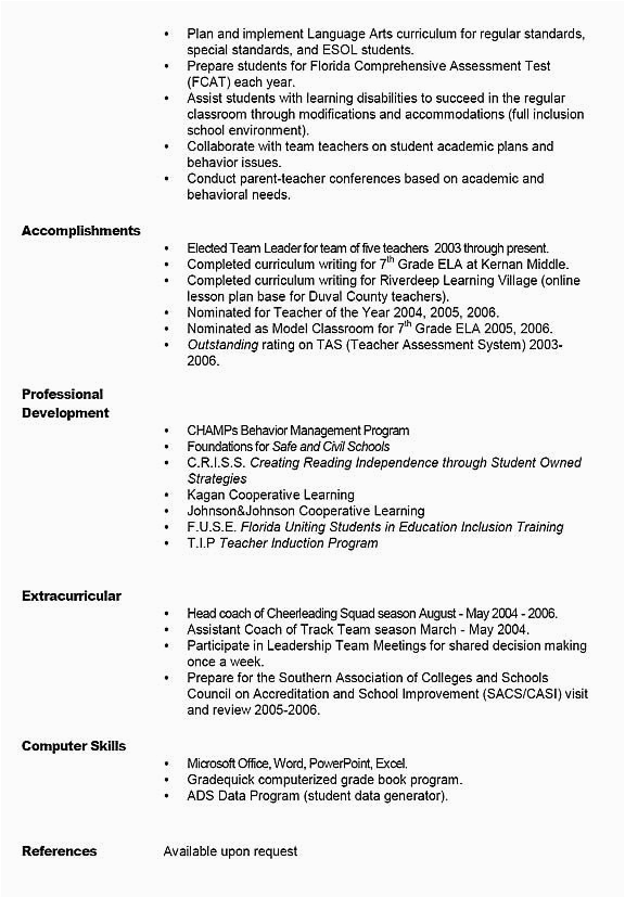 Character Reference In Resume Sample In English Teaching Position 40 Best Teacher Resume Examples Images On Pinterest