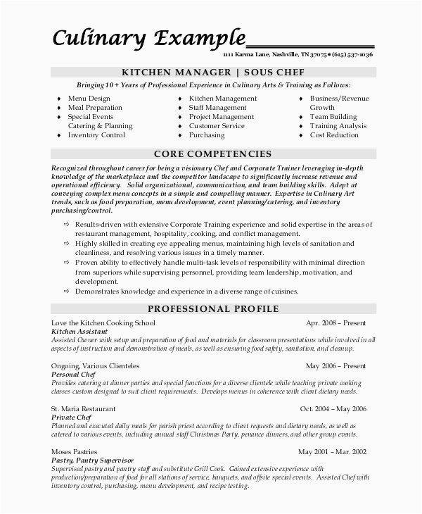 Chef Resume Sample by Resume Genius Pastry Chef Resume Template Resume Genius