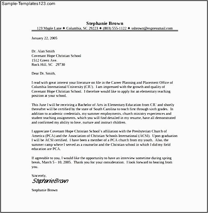 Elementary Teacher Resume Cover Letter Samples Elementary Teacher Cover Letter Pdf Template Free Download Sample