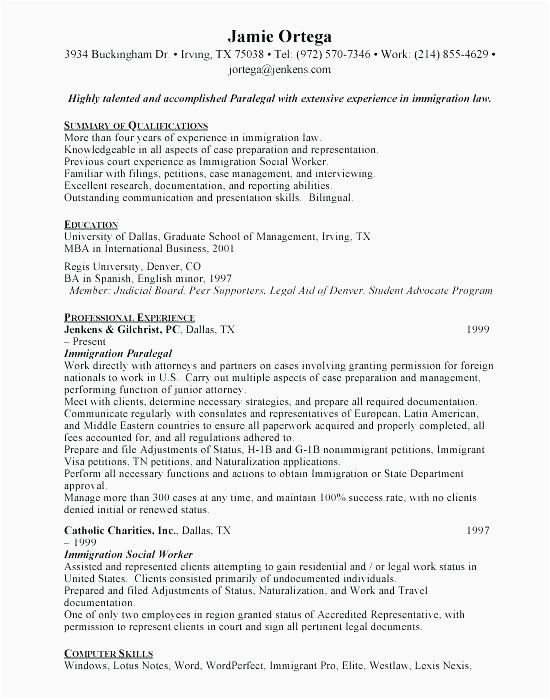 Entry Level Paralegal Resume Objective Sample 20 Entry Level Paralegal Resume In 2020