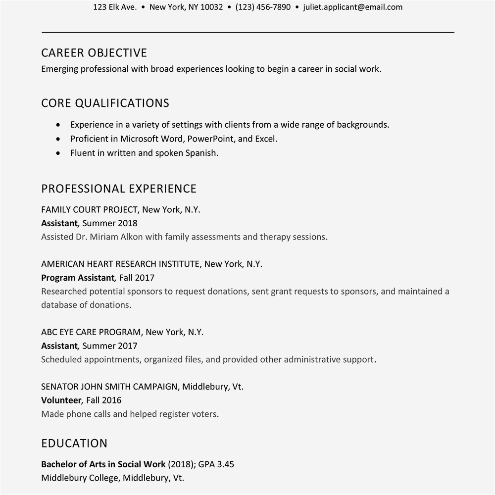 Field Placement Resume Sample social Work How to Write A Great Internship social Work Resume