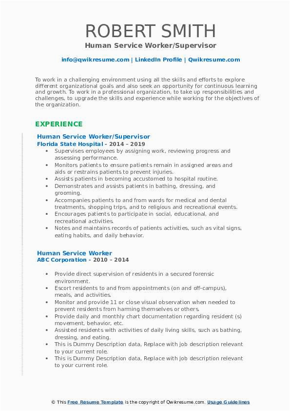 Free Sample Of Human Services Resume Human Service Worker Resume Samples