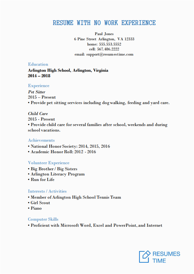 Functional Resume Samples with No Job Experience No Work Experience Resume Mryn ism