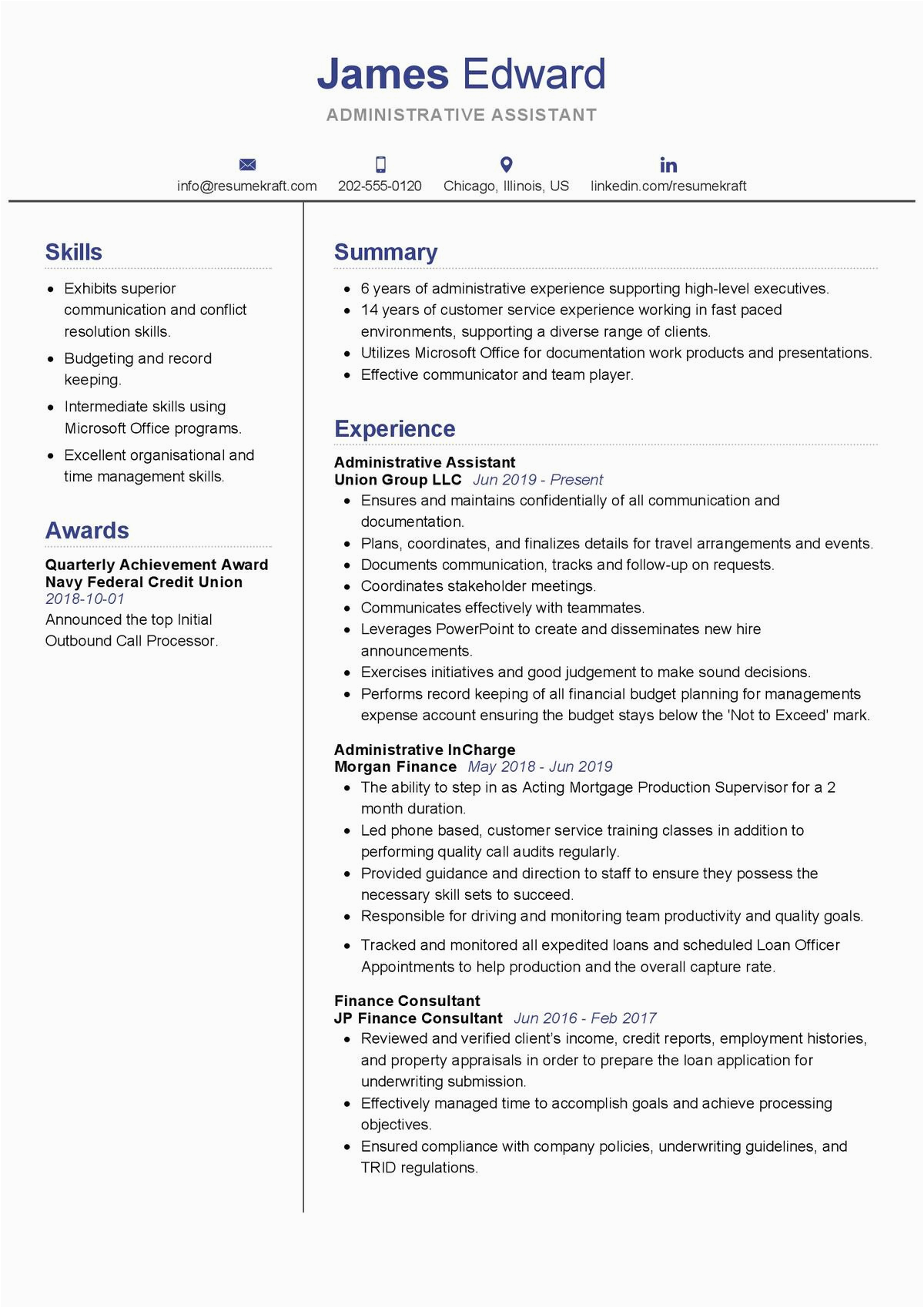 High Level Administrative assistant Resume Sample Administrative assistant Resume Sample 2021