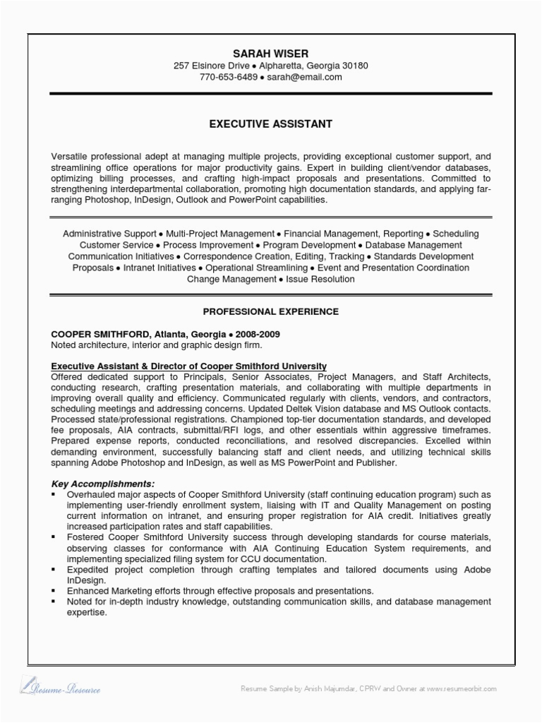 High Level Executive assistant Resume Sample Executive assistant Resume Example Project Manager