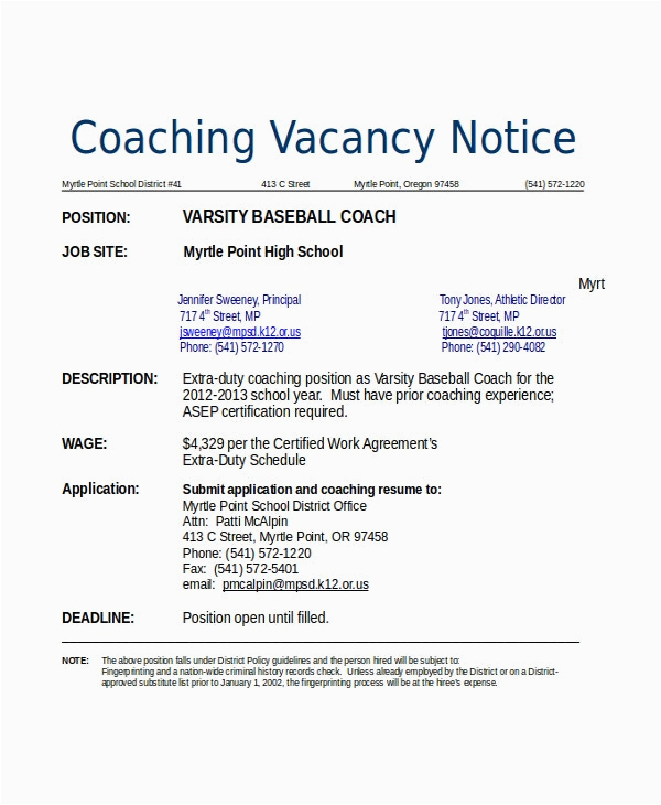 High School Baseball Coach Resume Samples 12 Coach Resume Templates Pdf Doc