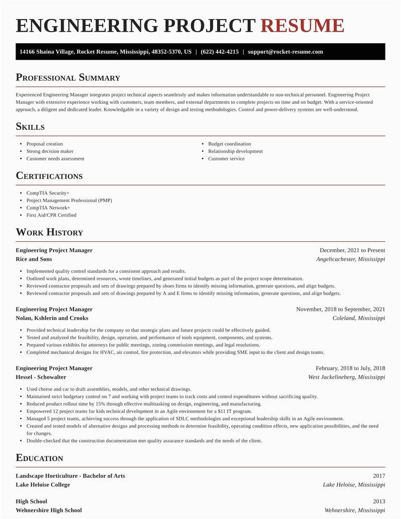Resume Sample for A Project Manager In Engineering Engineering Project Manager Resumes
