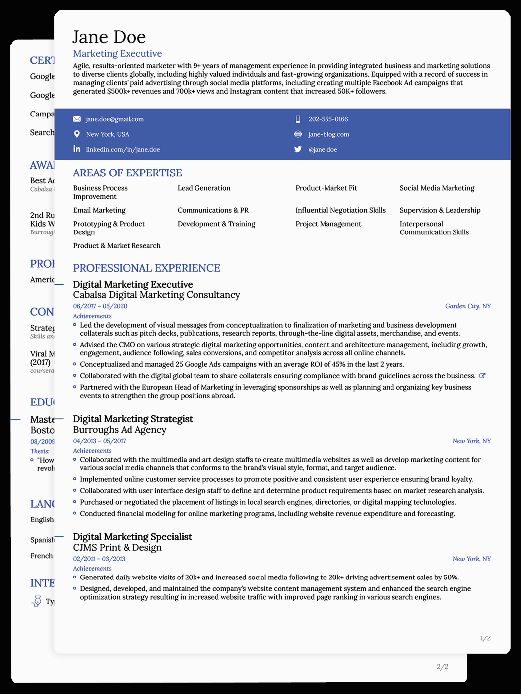 Resume Sample for Rockefeller University Job Curriculum Vitae Modern