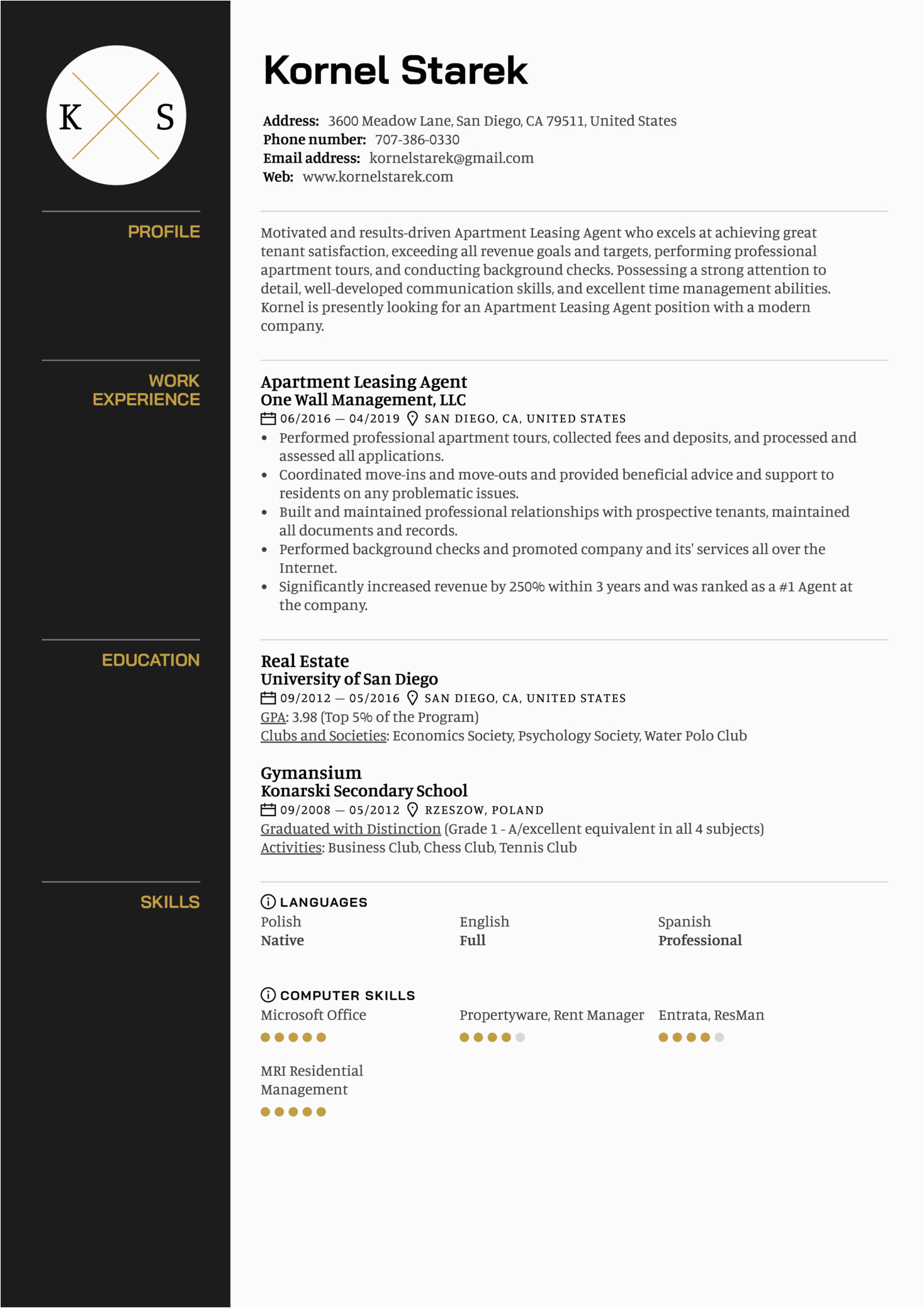 Resume Samples for Apartment Leasing Agent Apartment Leasing Agent Resume Sample