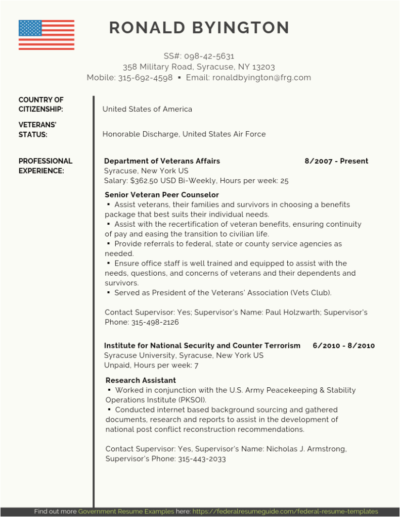Resume Samples In Outline format Federal Applications Veteran Federal Resume Samples [pdf Word]