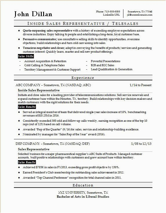 Sales Representative Resume Objective Sample Free Resumes for Sales Reps Free Resume Templates