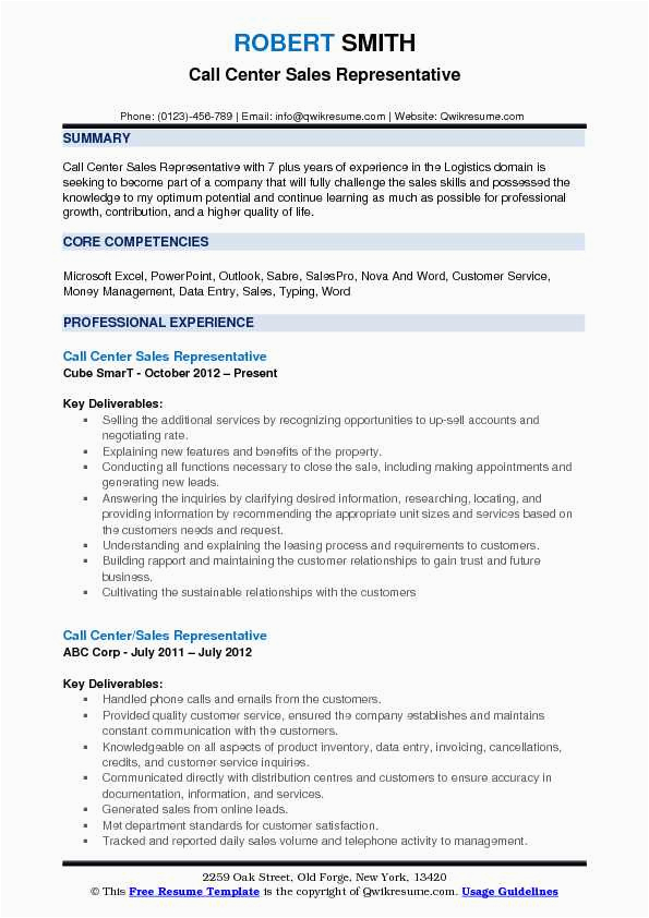 Sales Resume Samples Call Center Agent Call Center Resume Template Mryn ism