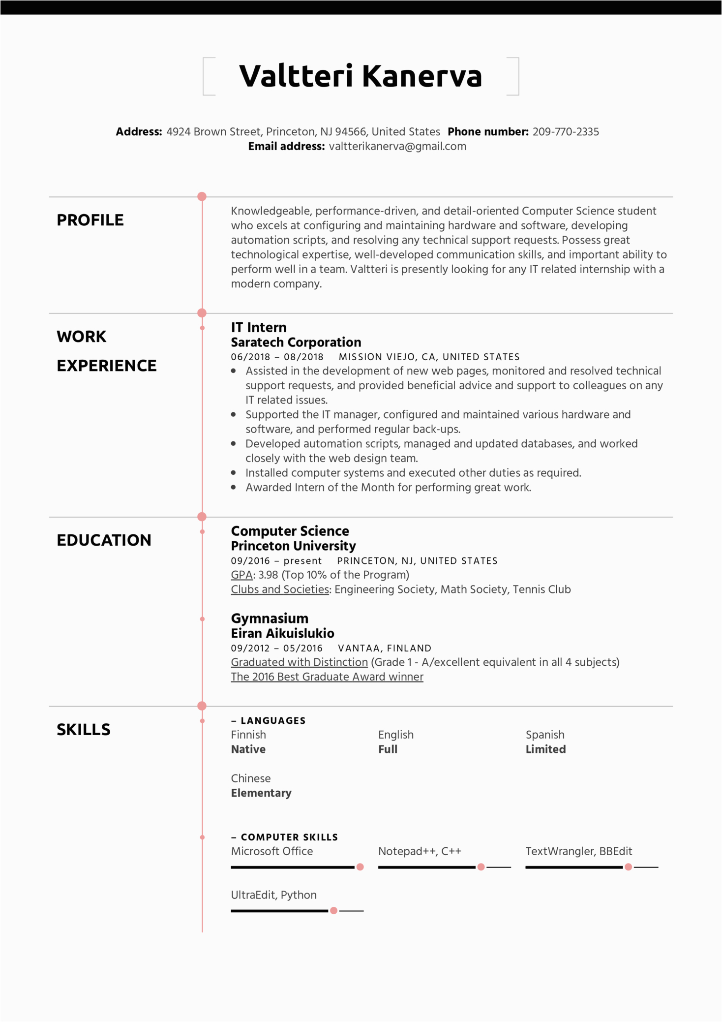Sample Engineering Student Resume for Internship Resume Template Internship Student • Blackbackpub