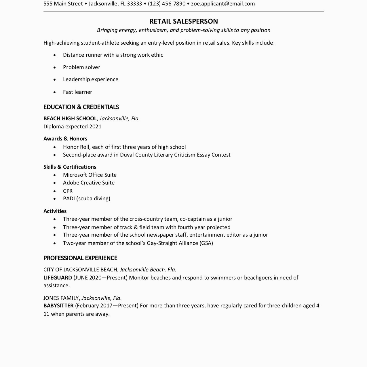 Sample First Resume for High School Student First Resume Template 15 Teenage Resume Templates Pdf