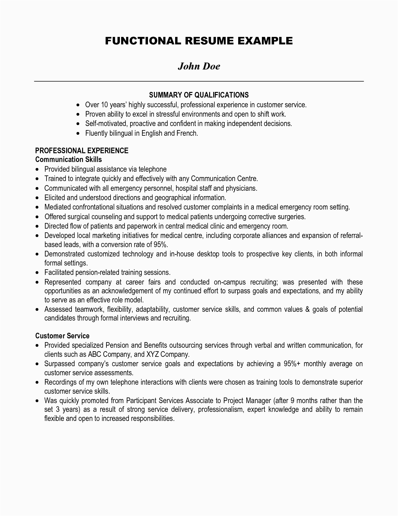Sample General Professional Summary for Resume Resume Summary Examples