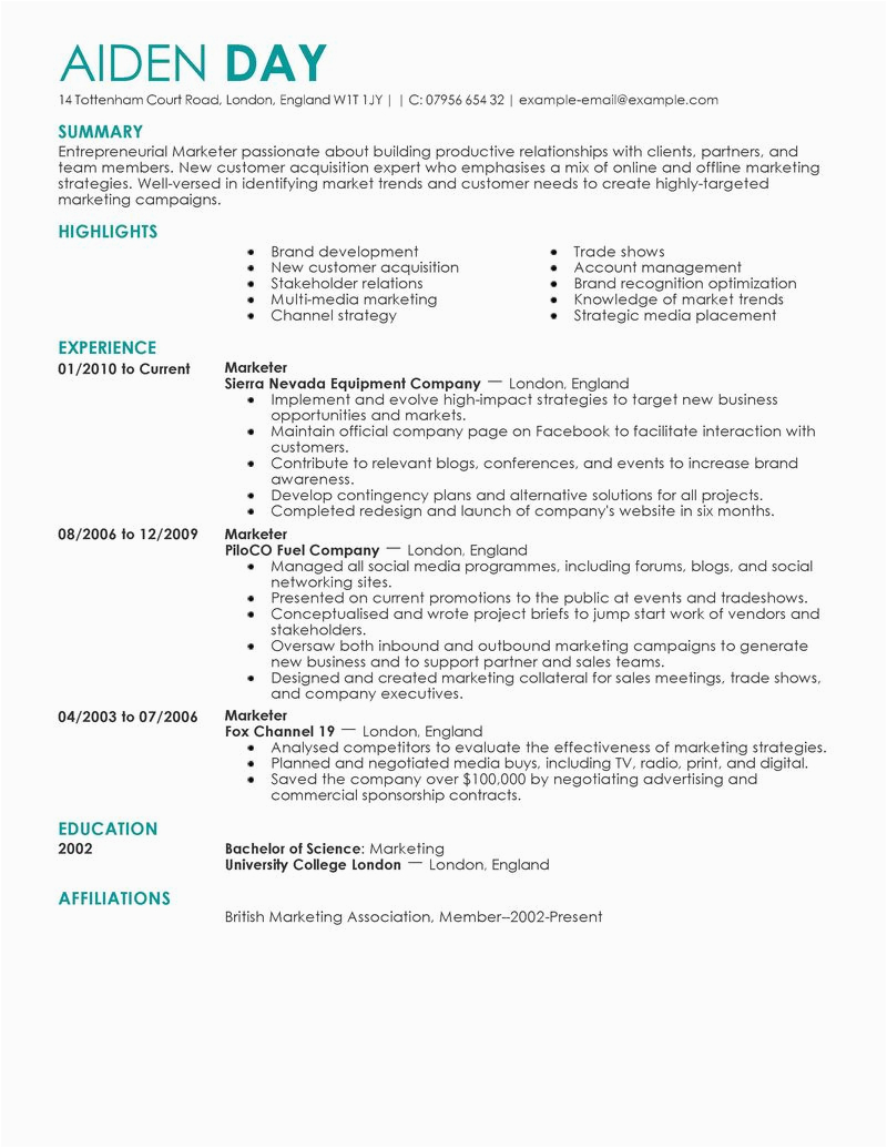 Sample Marketing Resume for A Job Sample Marketing Resume