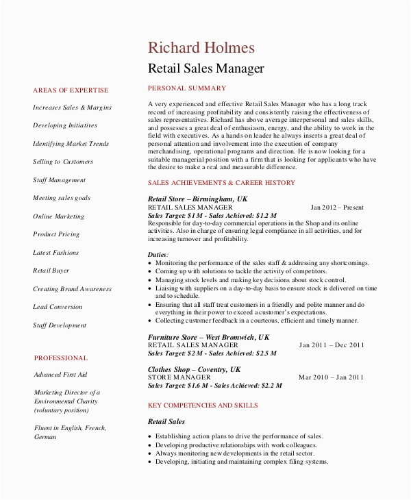 Sample Objectives for Resume In Retail Free 5 Retail Resume Objective Templates In Ms Word