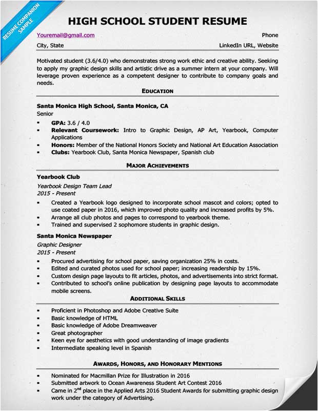 Sample Objectives for Resumes High School Student High School Resume Template & Writing Tips