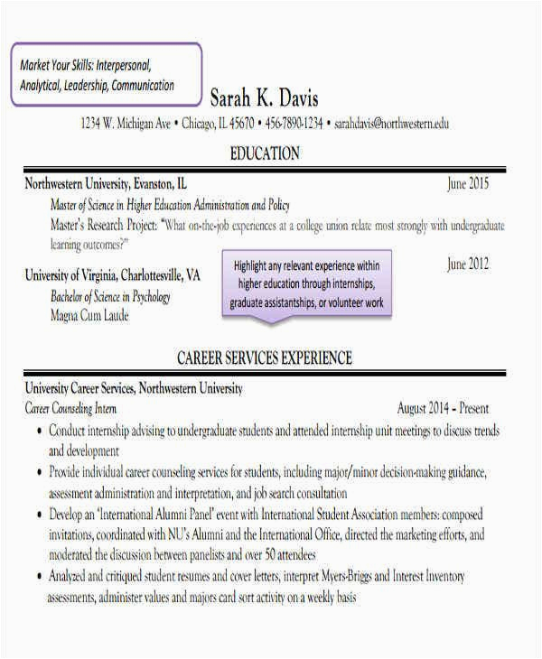 Sample Objectives for Resumes Higher Education Jobs 20 Education Resume Templates In Pdf
