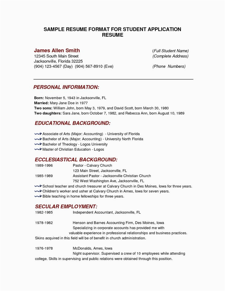 Sample Of Full Block Style Resume College Student Resume Examples Resume Builder Resume Templates