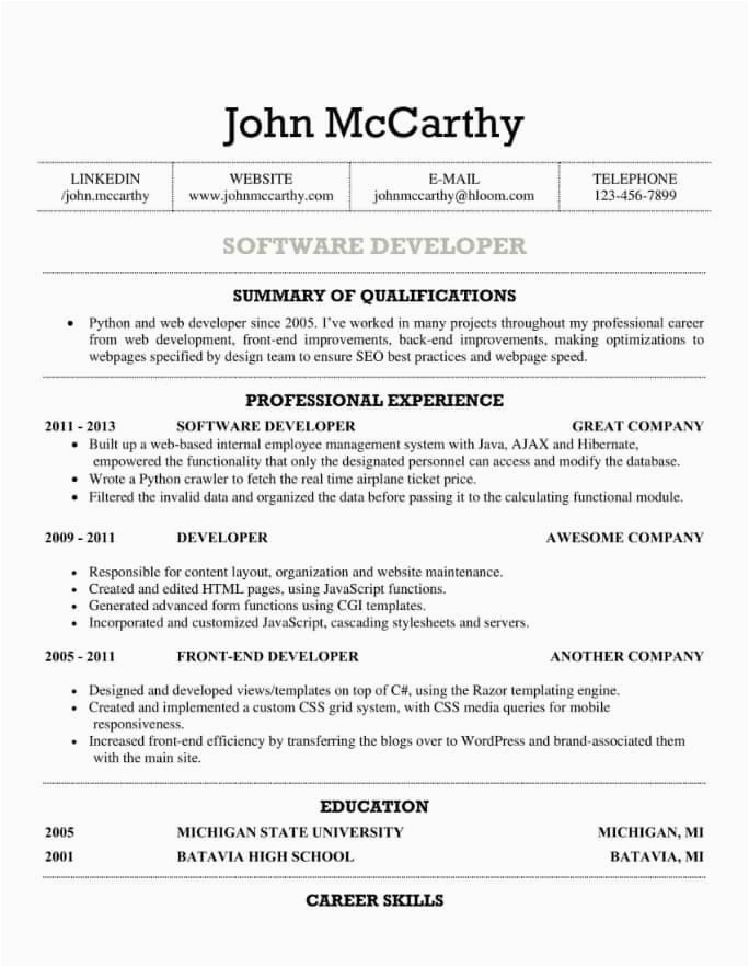 Sample Of Full Block Style Resume Simple and Clean Resume Templates Expert Tips