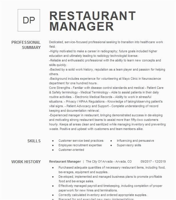 Sample Of Resume for Restaurant Store Manager Restaurant Store Manager Resume Example Pany Name Birmingham Alabama