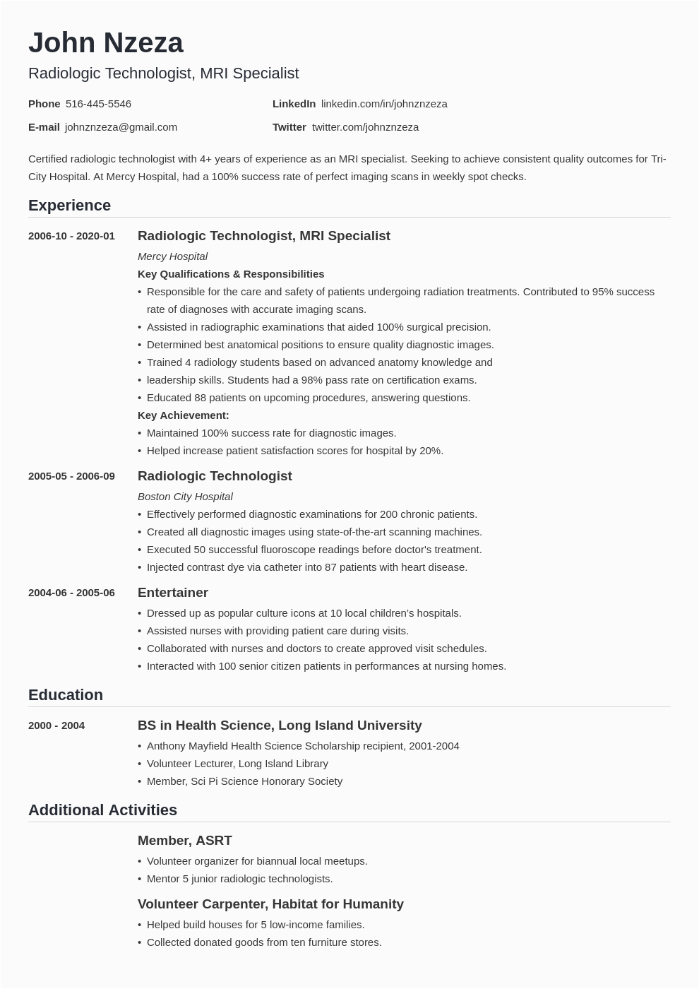 Sample Radiologic Technologist Certification Listed On Resume Radiologic Technologist Resume [x Ray Tech Resume Example]
