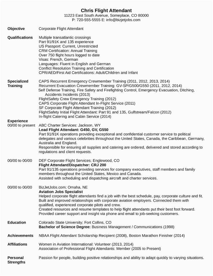 Sample Resume for Applying Flight attendant Professional Flight attendant Resume Template