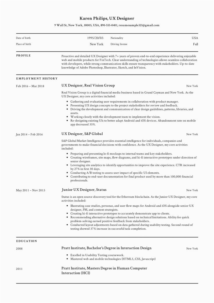 Sample Resume for Arts and Science Students Puter Science Student Resume No Experience Unique 12 Ux