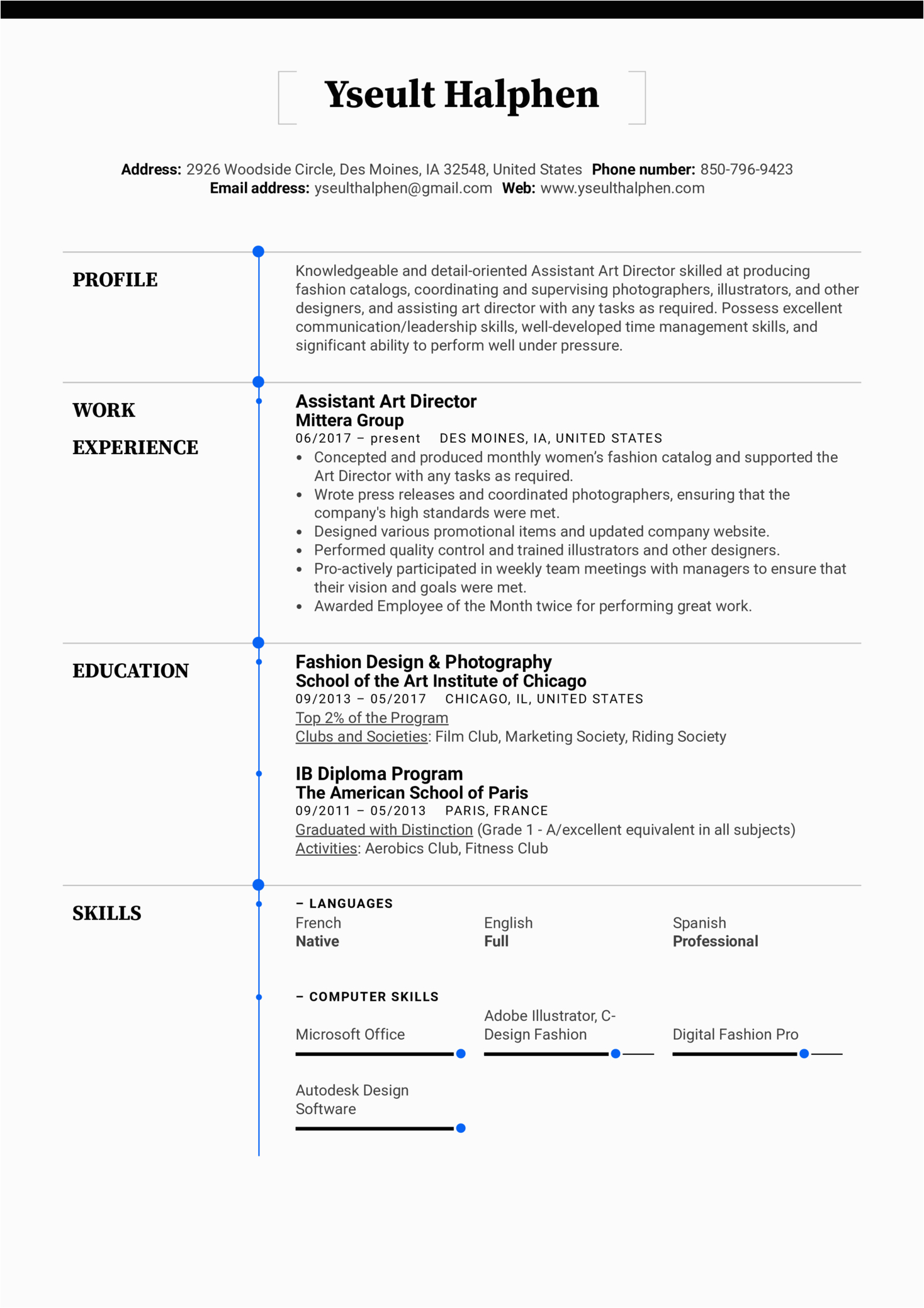 Sample Resume for assistant Director Of Films assistant Art Director Resume Example