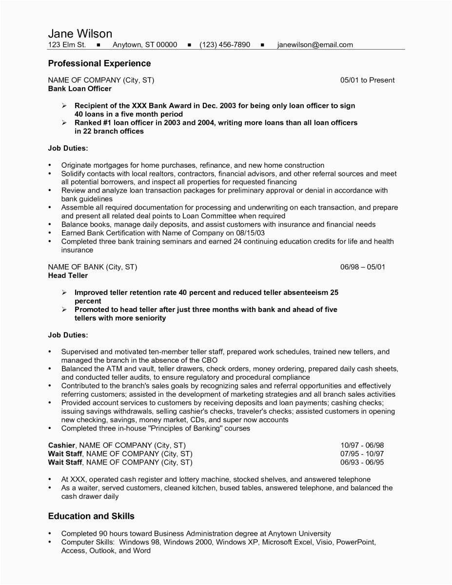 Sample Resume for Bank Teller In Canada Resident assistant Job Description Resume Elegant Express Essay Help