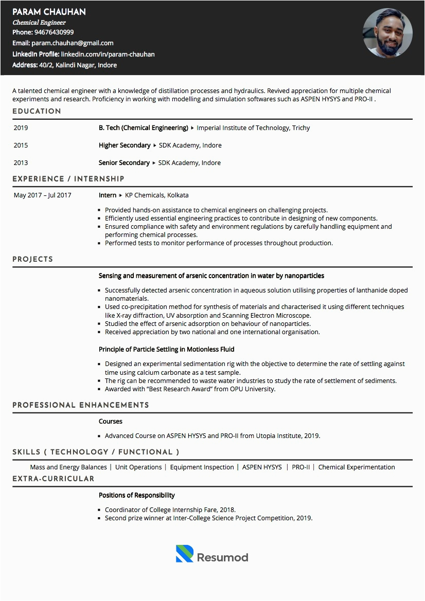 Sample Resume for Fresh Graduate Petroleum Engineer Sample Resumes and Cvs by Industry
