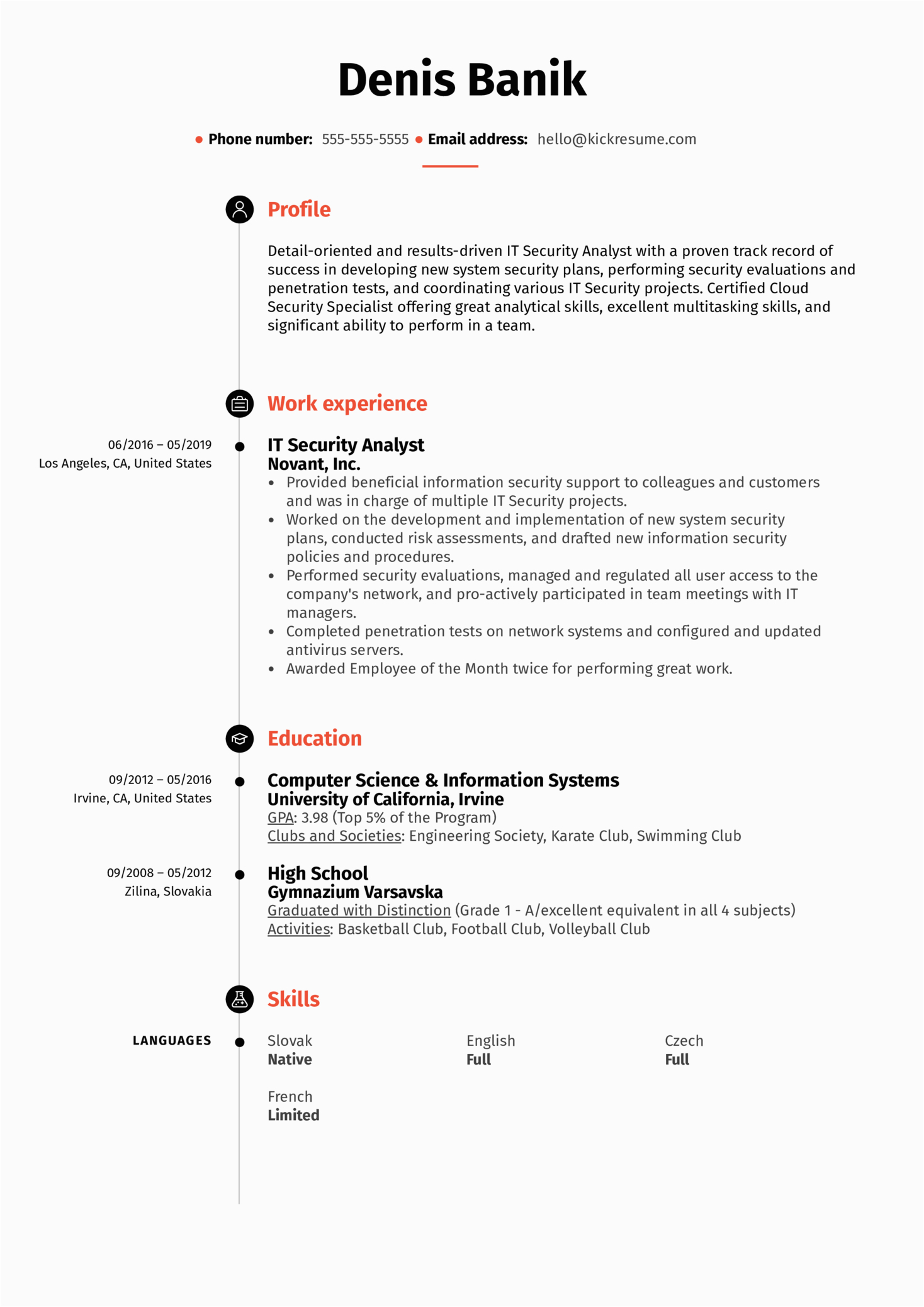Sample Resume for It Security Analyst It Security Analyst Resume Sample