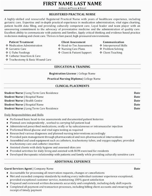 Sample Resume for Lpn New Grad New Grad Lpn Resume