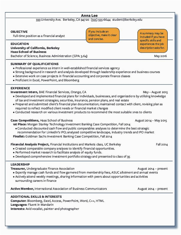 Sample Resume for Morningstar Financial tool Resume for Financial Analyst Examples Free Resume Sample