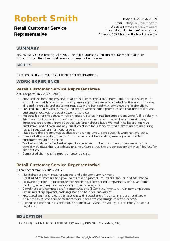 Sample Resume for Mortgage Customer Service Representative Retail Customer Service Representative Resume Samples