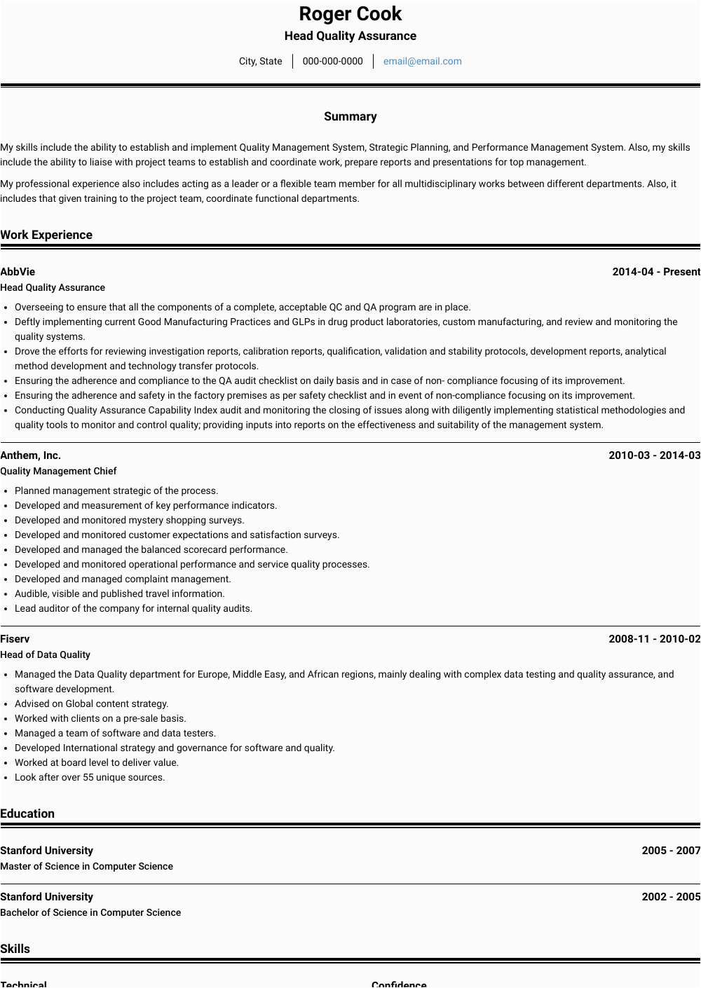 Sample Resume for Pharmaceutical Quality assurance Quality assurance Manager Resume Samples and Templates