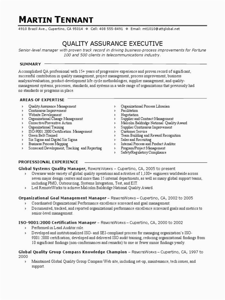 Sample Resume for Pharmaceutical Quality assurance Sample Quality assurance Resume Quality assurance