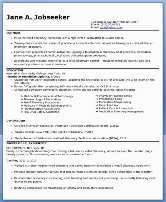 Sample Resume for Pharmacy assistant without Experience Pharmacy Technician Resume Sample No Experience