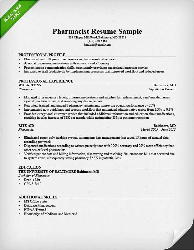 Sample Resume for Pharmacy Technician Position Sample Of Pharmacy Technician Resume