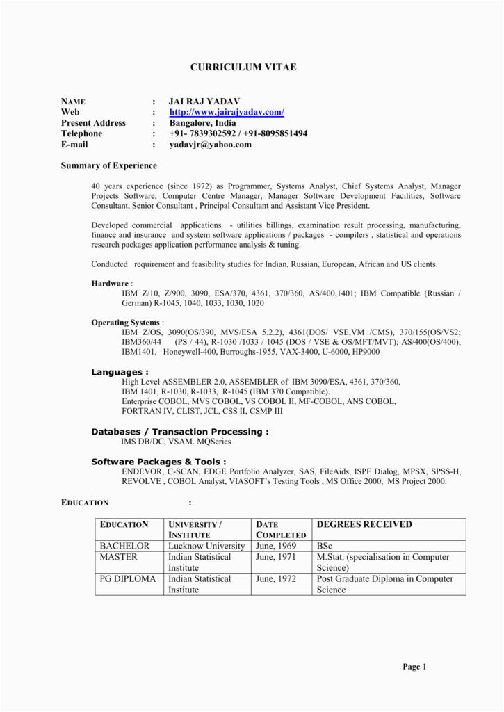 Sample Resume for Principal In India Resume Jai Raj Yadav