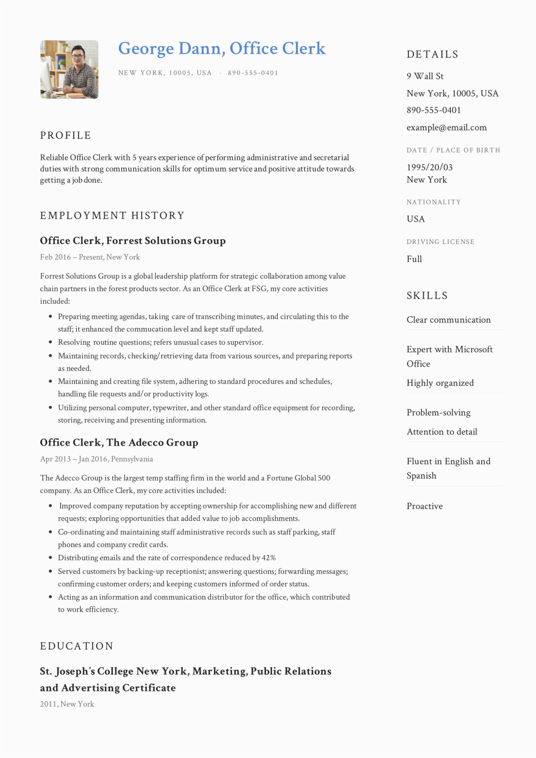 Sample Resume for School Office Clerk Full Guide Fice Clerk Resume [ 12] Samples Pdf