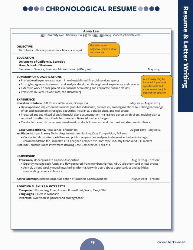 Sample Resume for Uc Berkeley Students Uc Berkeley Student Resume Sample