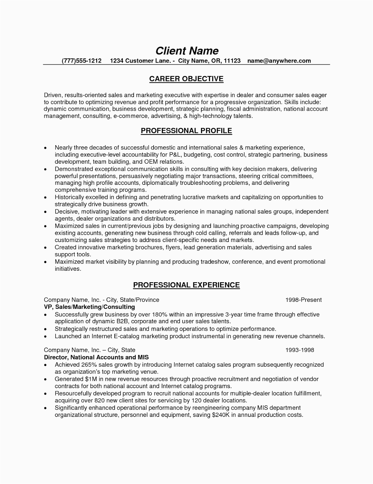 Sample Resume Objective for Sales Position Free Sales Resume Objective Examples Tipss Und Vorlagen