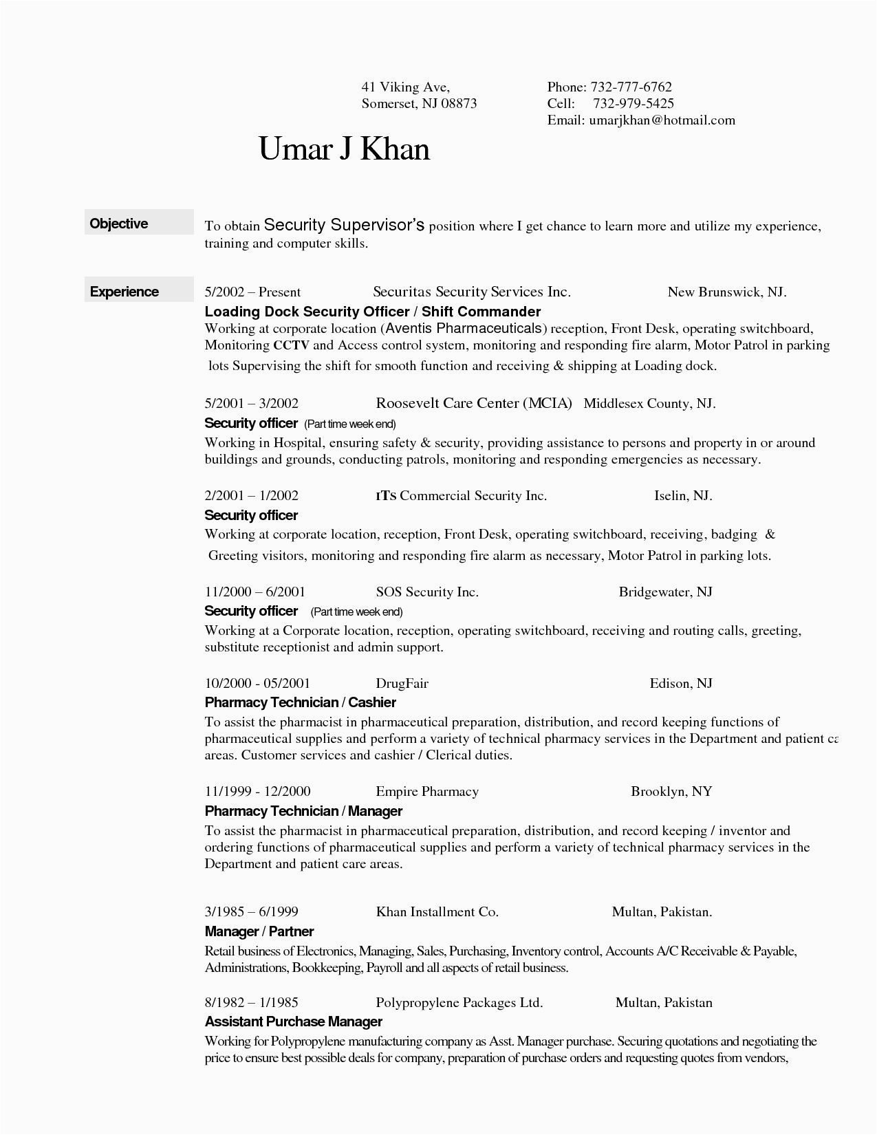 Sample Resume Objective for Summer Job Entry Level Security Analyst Resume Unique Pin by