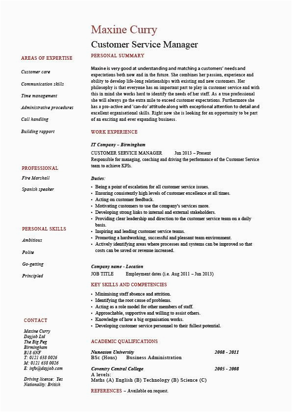 Sample Resume Of Customer Support Manager Customer Service Manager Resume Sample Template Client Satisfaction