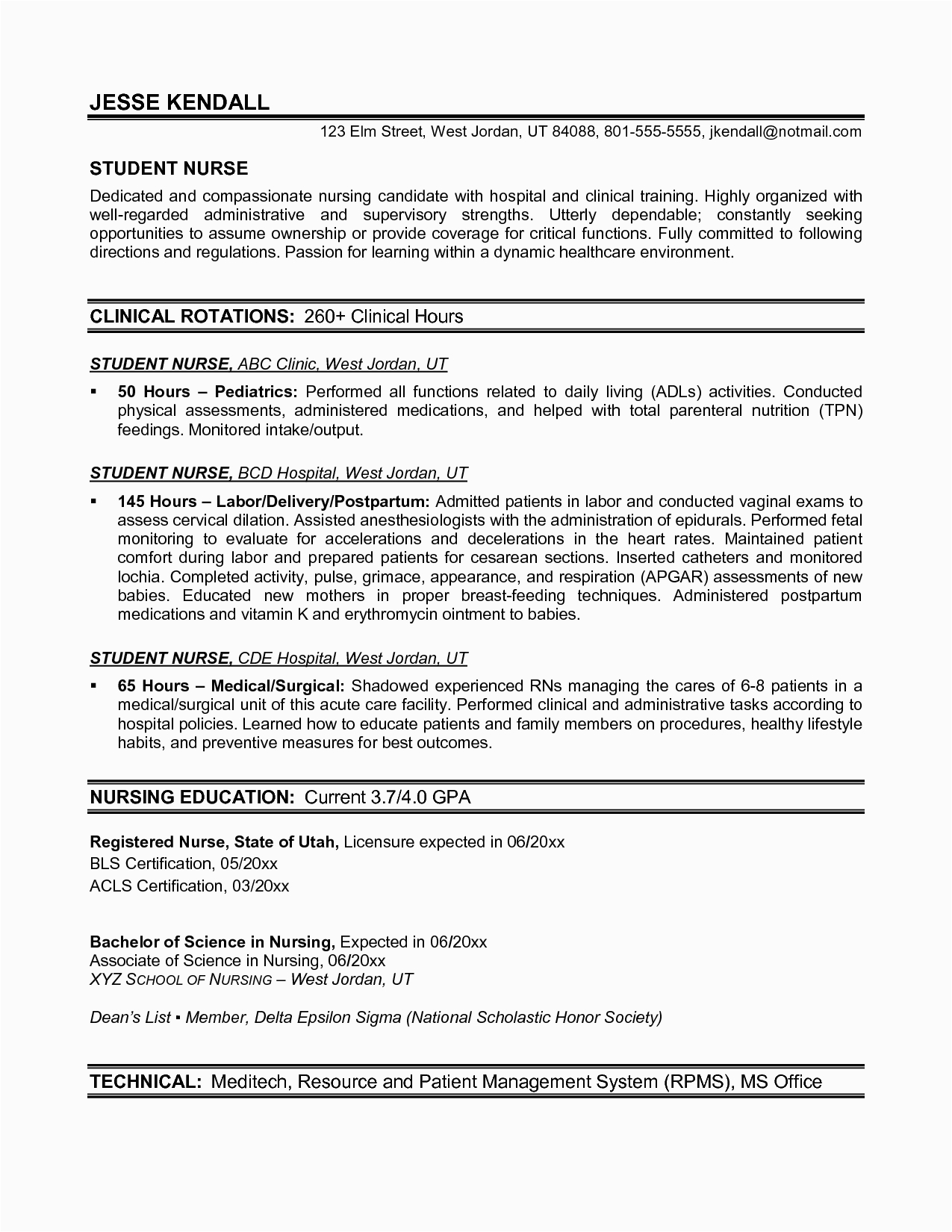 Sample Resume Registered Nurse for Masters Resume Template Nursing Kuokim Template