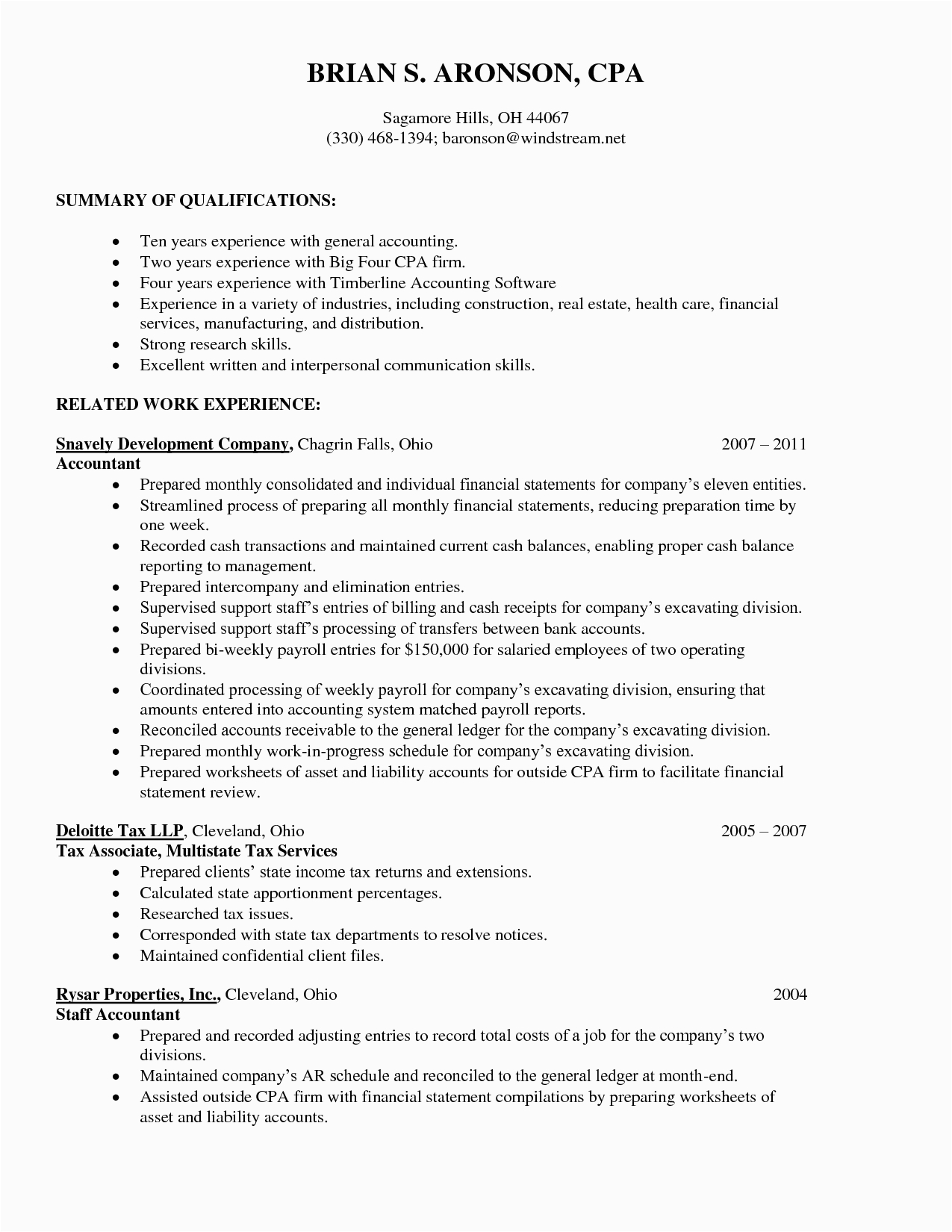 Sample Resume with Big 4 Tax Experience Big 4 Cv Template