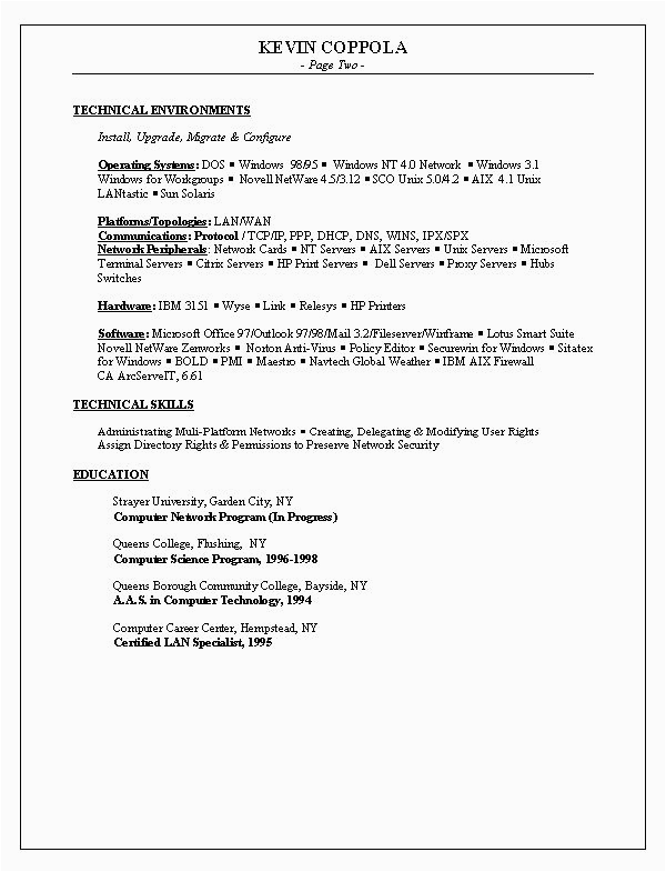 Sample Resume with Only One Job Experience Resume format E Job